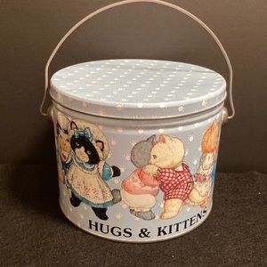 Marjorie Sarnet 1987 Vintage “Hugs & Kittens” Cat Tin